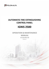 Polon-Alfa IGNIS 2500 Operation & Maintenance Manual