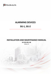 Polon-Alfa SG-1 Installation And Maintenance Manual