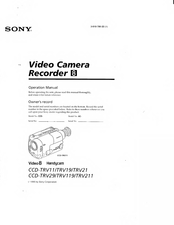 Sony Handycam CCD-TRV29 Operation Manual