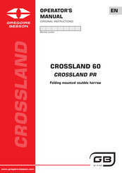 Gregoire Besson CROSSLAND 60 Operator's Manual