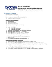 Brother M1 Maintenance Procedure