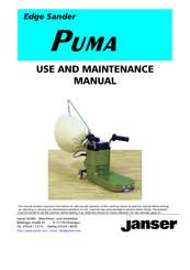 Janser PUMA Use And Maintenance Manual