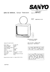 Sanyo CBP3012 Service Manual