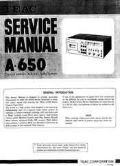 Teac A-650 Service Manual