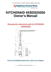 Kitchenaid 4KBDS250S0 Installation Instructions