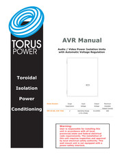 Torus Power WM 90 BAL TVSS Manual