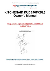 KitchenAid KUDE40FXBL3 User Instructions