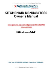 KitchenAid KBNU487TSS0 Installation Instructions And Use & Care Manual