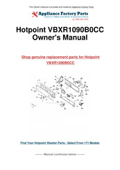 GE Hotpoint VBXR1090 Owner's Manual