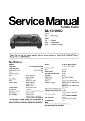 Technics SL-1210M3D Instructions For Use Manual