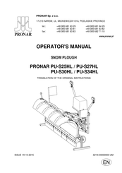 PRONAR PU-S25HL Operator's Manual