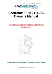 Electrolux Frigidaire FFHT2116LS2 Use & Care Manual