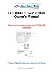 Electrolux Frigidaire FWS1233F Owner's Manual