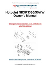 GE Hotpoint NBXR333GG5WW Installation Instructions Manual