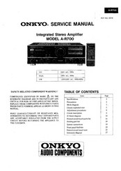 Onkyo A-R700 Service Manual