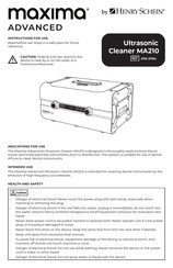 Henry Schein maxima ADVANCED MA210 Instructions For Use Manual