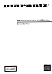 Marantz CD-57mkII User Manual