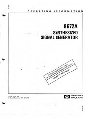 Hp 8672A Operating Information Manual