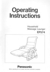 Panasonic EP574 - MASSAGE LOUNGER Operating Instructions Manual