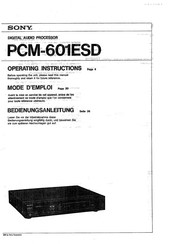 Sony PCM-601ESD Operating Instructions Manual