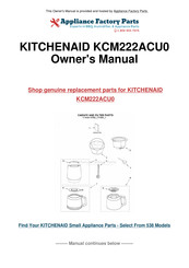 KitchenAid KCM222ACU0 Instructions Manual