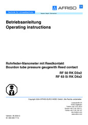 AFRISO RF 63 Si RK D4x2 Operating Instructions Manual