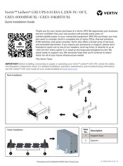 Vertiv Liebert GXE Quick Installation Manual