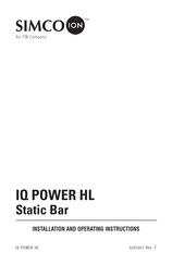 ITW SIMCO ION IQ Power HL Sensor Installation And Operating Instructions Manual
