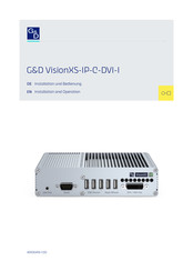 G&D VisionXS-IP-C-DVI-I Installation And Operation Manual