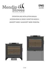 Mendip Stoves ASHCOTT WIDE Operation And Installation Manual
