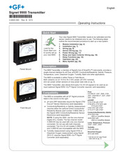 GF Signet 9900 Operating Instructions Manual