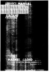 Hacker RP18 Service Manual
