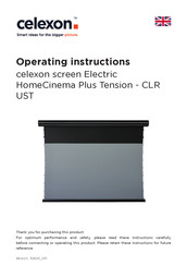 Celexon Electric HomeCinema Plus Tension CLR UST Series Operating Instructions Manual