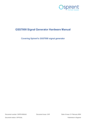 Spirent GSS7000 Hardware Manual