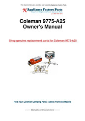 Coleman FYRESTORM 9770 Instructions For Use Manual