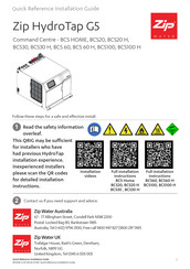 Zip Water BCS100 Quick Reference Installation Manual