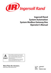 Ingersoll-Rand X8I Operator's Manual