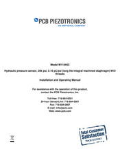 Amphenol PCB Piezotronics M118A02 Installation And Operating Manual