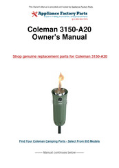 Coleman Match-Light 3150 Instructions For Use Manual