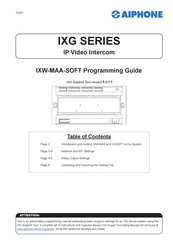 Aiphone IXW-MAA-SOFT Programming Manual