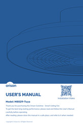ORISON Outshine M8029-Tuya User Manual