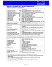 TDK-Lambda HFE2500-D1U/PMBus Instruction Manual