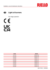 Riello 3473720 Installation, Use And Maintenance Instructions