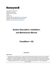 Honeywell VersaWave + 5G System Description, Installation And Maintenance Manual