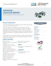Vitec Multimedia Advanced Energy ARTESYN LGA110D-01DADJJB Technical Reference Note