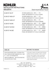 Kohler FINIAL K-20012T-WS5-CP Installation Instructions Manual
