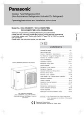 Panasonic OCU-CR400VF8SL Operating And Installation Instruction