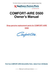 COMFORT-AIRE D500 Use & Care Manual