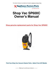 Shop-Vac SP600C User Manual