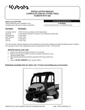 Kubota 77700-11821 Installation Manual